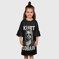 Платье клеш для девочки Курт Кобейн - гранж-арт, цвет: 3D-принт — фото 2