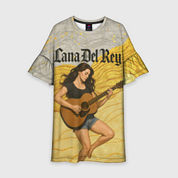 Платье клеш для девочки Lana Del Rey с гитарой, цвет: 3D-принт
