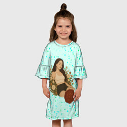 Платье клеш для девочки Lana Del Rey сидит в цветах, цвет: 3D-принт — фото 2