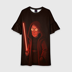 Платье клеш для девочки Рик - владыка ситх, цвет: 3D-принт