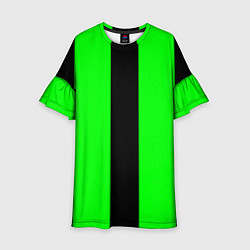 Детское платье Color green black line