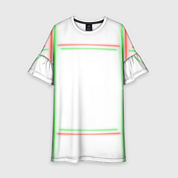 Платье клеш для девочки Neon light green red, цвет: 3D-принт