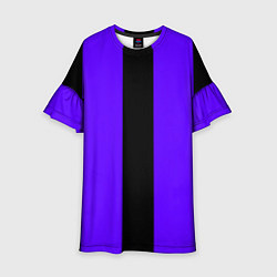 Детское платье Color purple black stripes