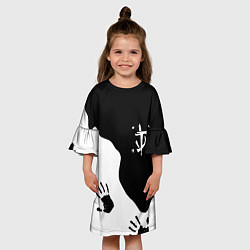 Платье клеш для девочки Doom отпечатки демона, цвет: 3D-принт — фото 2