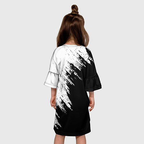 Детское платье Doom штрихи красок черные / 3D-принт – фото 4