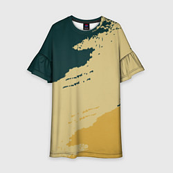 Детское платье Желто-зеленые абстрактные полосы