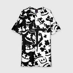 Платье клеш для девочки Doom x Marshmello pattern, цвет: 3D-принт