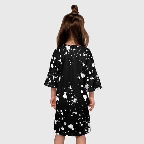 Детское платье Doom белые краски текстура / 3D-принт – фото 4
