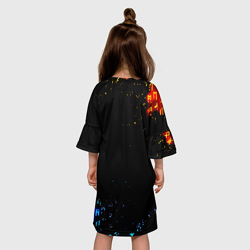 Детское платье Doom огненные символы / 3D-принт – фото 4