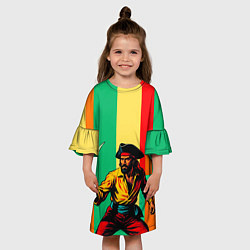 Платье клеш для девочки Пират поп-арт, цвет: 3D-принт — фото 2