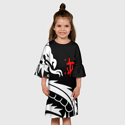 Платье клеш для девочки Doom dragon steel, цвет: 3D-принт — фото 2