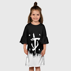 Платье клеш для девочки Doom winter wild, цвет: 3D-принт — фото 2