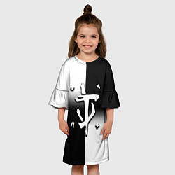 Платье клеш для девочки Doom black geometry, цвет: 3D-принт — фото 2