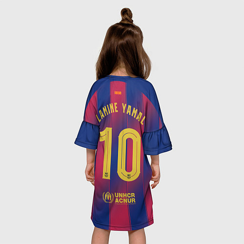 Детское платье Ламин Ямаль, Барселона домашняя форма 2025 2026 / 3D-принт – фото 4