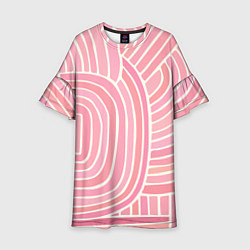 Платье клеш для девочки Абстрактный узор розовый, цвет: 3D-принт