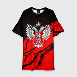 Платье клеш для девочки Федерация бокса России - красный, цвет: 3D-принт