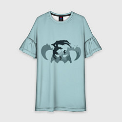 Платье клеш для девочки Скайрим - минимализм, цвет: 3D-принт