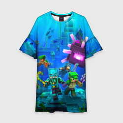 Детское платье Майнкрафт - подводный мир