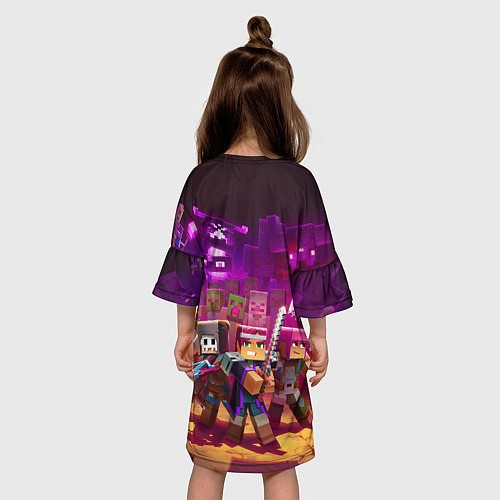 Детское платье Майнкрафт - герои в окружении / 3D-принт – фото 4