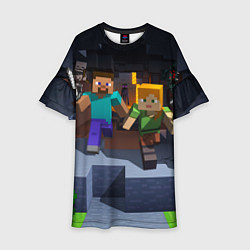 Платье клеш для девочки Стив и Алекс спешат на встречу приключениям, цвет: 3D-принт