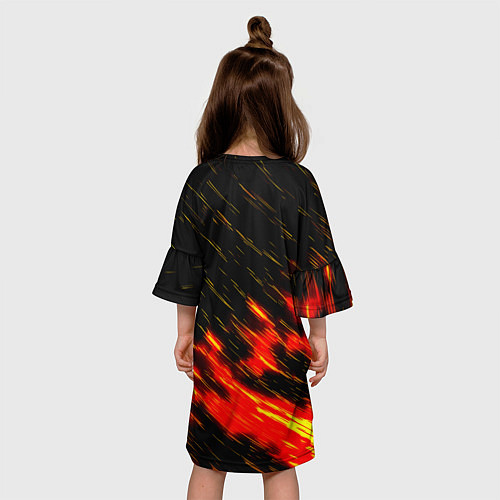Детское платье Romo огненные штрихи / 3D-принт – фото 4