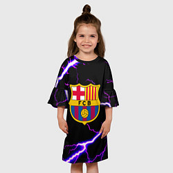 Платье клеш для девочки Barcelona neon storm, цвет: 3D-принт — фото 2