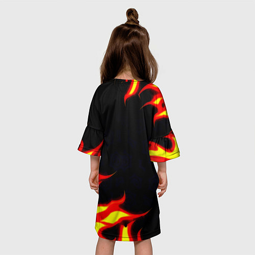 Детское платье Монако огненный фон текстура / 3D-принт – фото 4