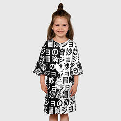 Платье клеш для девочки Тоттенхэм японские символы, цвет: 3D-принт — фото 2