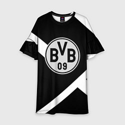 Платье клеш для девочки Borussia black geometry, цвет: 3D-принт