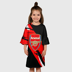 Платье клеш для девочки Арсенал геометрия полосы краски, цвет: 3D-принт — фото 2