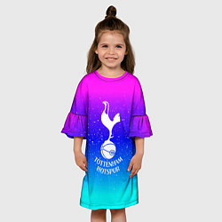 Платье клеш для девочки Тоттенхэм Хотспур неон краски, цвет: 3D-принт — фото 2