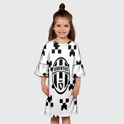 Платье клеш для девочки Juventus x minecraft pattern, цвет: 3D-принт — фото 2