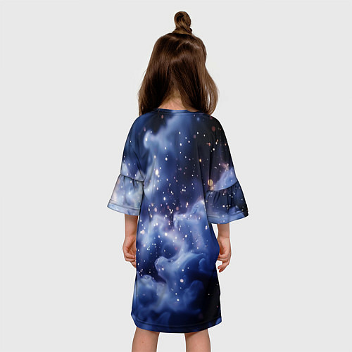 Детское платье 2026 синяя дымка с искрами / 3D-принт – фото 4