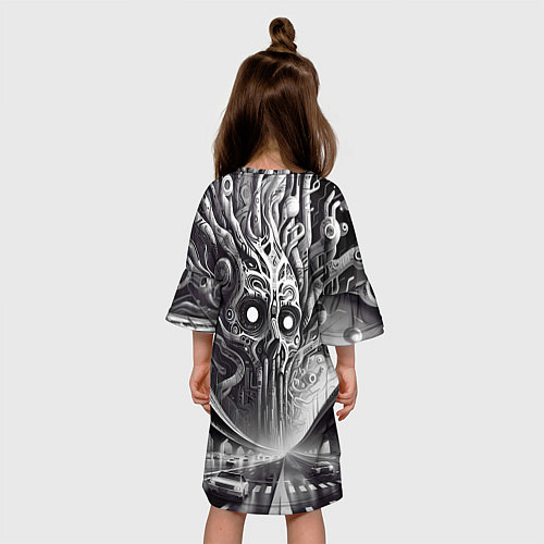 Детское платье Art skull in metropolis - ai art fantasy / 3D-принт – фото 4
