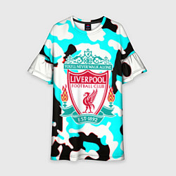 Платье клеш для девочки Liverpool камуфляж текстура, цвет: 3D-принт
