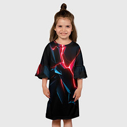 Платье клеш для девочки Neon multicolored, цвет: 3D-принт — фото 2