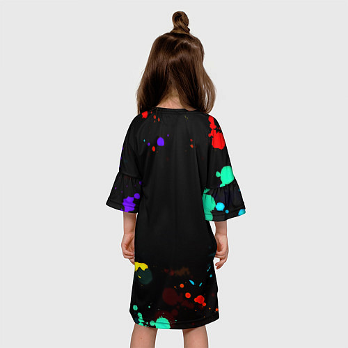 Детское платье Манчестер Юнайтед краски неон / 3D-принт – фото 4