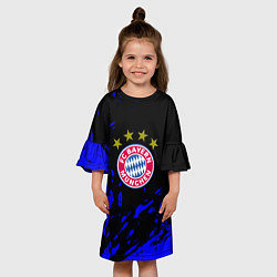 Платье клеш для девочки Бавария Мюнхен синие краски, цвет: 3D-принт — фото 2