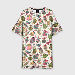 Детское платье Новогодний паттерн