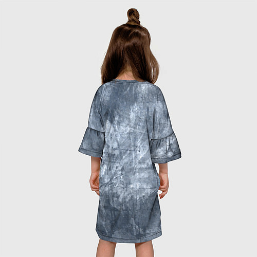Детское платье Абстракция - gray-blue / 3D-принт – фото 4