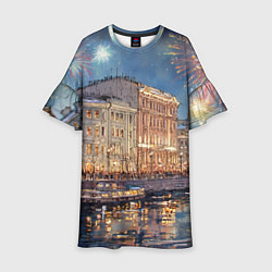 Детское платье Новогодний салют в Питере