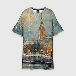 Детское платье Новогодний салют в Питере