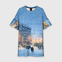 Детское платье Снежный новогодний Питер