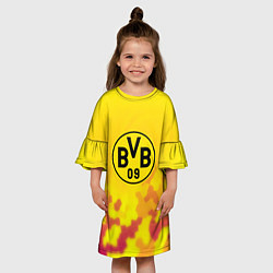 Платье клеш для девочки Borussia камуфляж желтый текстура, цвет: 3D-принт — фото 2