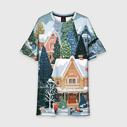 Детское платье Новогодний елочный двор