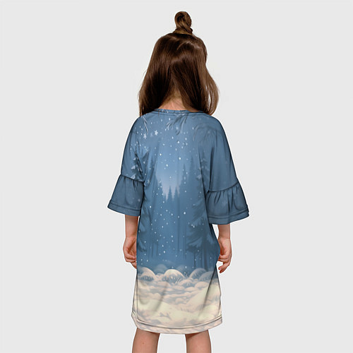 Детское платье Лошадка ловит снежинку / 3D-принт – фото 4