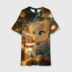 Детское платье Милая лошадка под елочкой