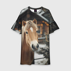 Детское платье Лошадь у новогодней елки