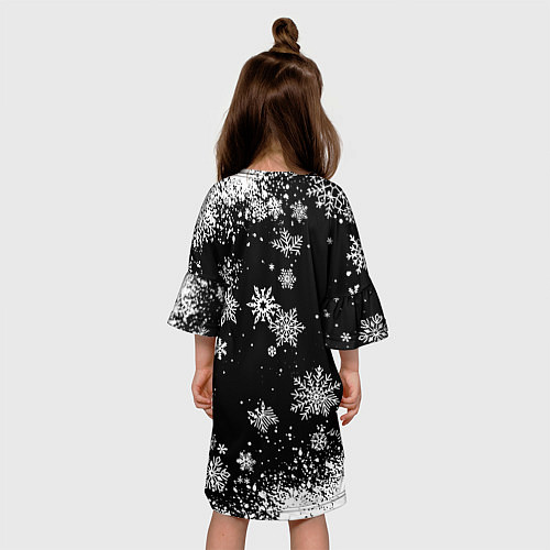 Детское платье Манчестер сити снежинки новый год / 3D-принт – фото 4
