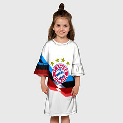 Платье клеш для девочки Бавария Мюнхен геометрия спорт, цвет: 3D-принт — фото 2